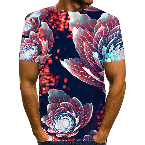 

Men's Daily Weekend T-shirt - Geometric / 3D / Abstract Print Purple