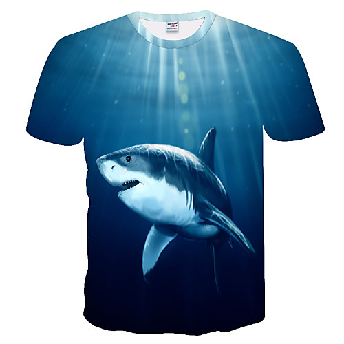 

Men's Daily Weekend Basic T-shirt - Color Block / 3D Blue
