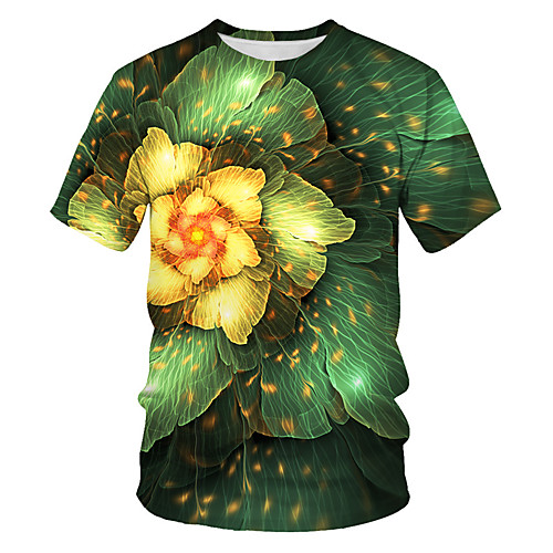 

Men's Daily Sports Basic / Street chic T-shirt - Geometric / Color Block / 3D Print Rainbow