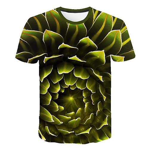 

Men's Daily Going out Basic / Street chic T-shirt - Geometric Print Yellow