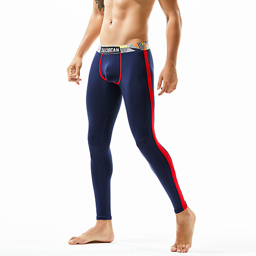 

SEOBEAN Men's Leggings Running Tights Compression Pants Side-Stripe Sports Winter Underwear Leggings Bottoms Running Fitness Jogging Moisture Wicking Soft Compression Stripes Blue Dark Blue / Skinny