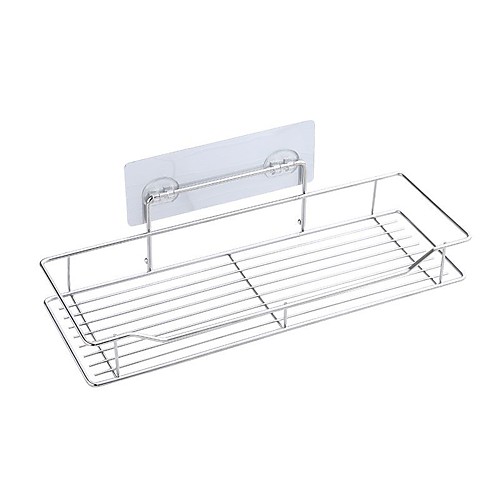 

Rectangle Strong Viscosity Adhesive Kitchen Basket Bathroom Storage Rack Bathroom Accessories Without Drilling Rustproof Self-adhesive 304# Stainless Steel PV05BATH