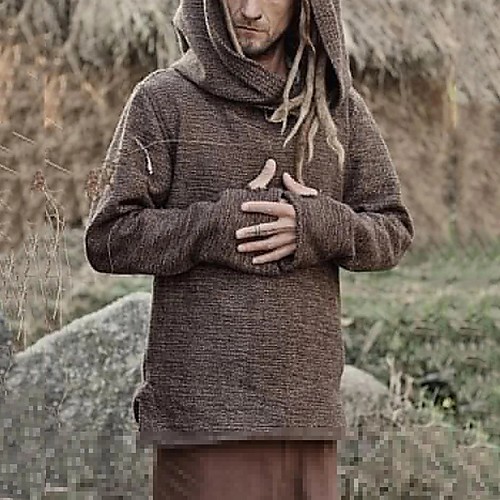 

Men's Basic Hoodie - Solid Colored Brown US32 / UK32 / EU40