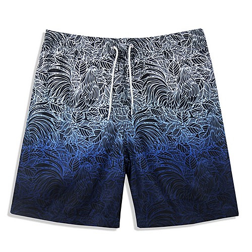 

Beach Board Shorts Men's Plus Size Blue Bottoms Swimwear Swimsuit - Color Block M L XL Blue