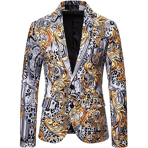 

Men's Blazer Notch Lapel Polyester White