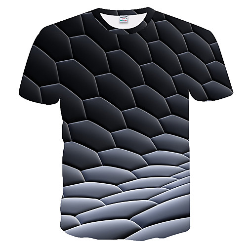 

Men's Daily Weekend Basic T-shirt - Color Block / 3D Black