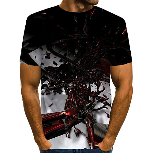 

Men's Daily Weekend T-shirt - Geometric / 3D / Abstract Print Black