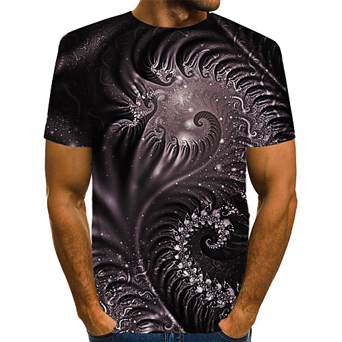 

Men's Daily Weekend T-shirt - Geometric / 3D / Abstract Print Black