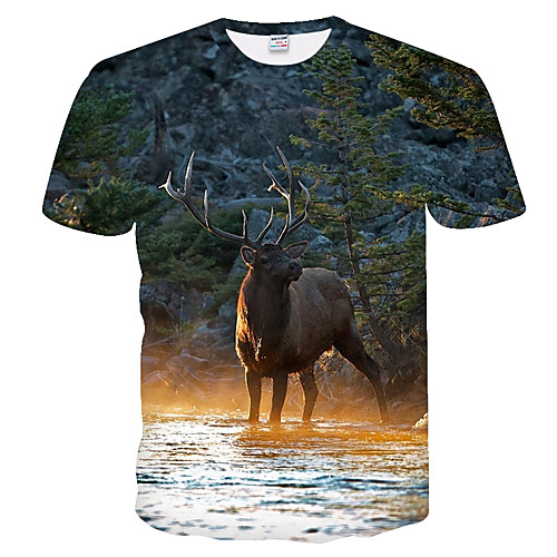 

Men's Daily Weekend Basic T-shirt - Color Block / 3D Black