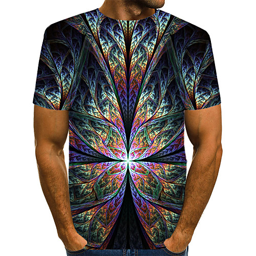 

Men's Daily Weekend T-shirt - Geometric / 3D / Abstract Print Black
