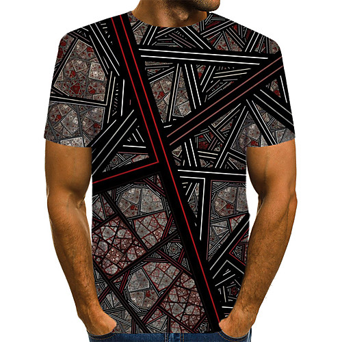 

Men's Daily Weekend T-shirt - Geometric / 3D / Abstract Print Black