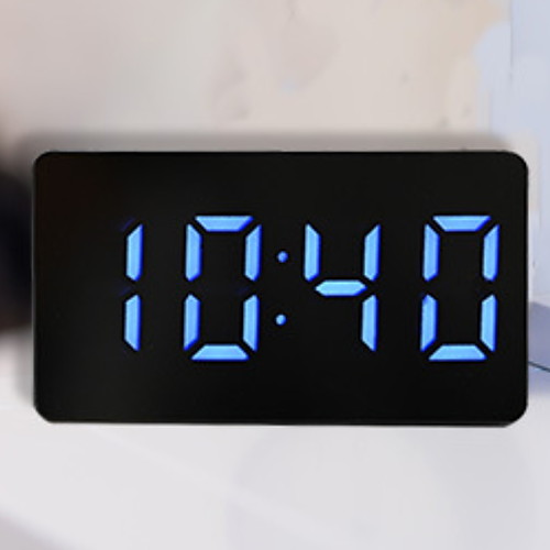 

LED Alarm clock Black Plastics CR2032 Battery Simple Wake Up Clock
