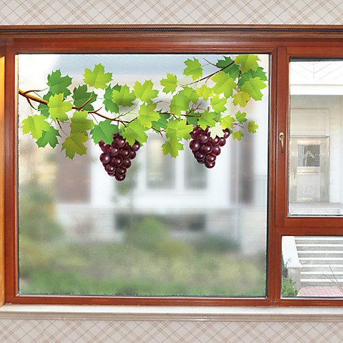 

Grapevine Pattern Matte Window Film Static Cling Vinyl Thermal-Insulation Privacy Protection Home Decor For Window Cabinet Door Wardrobe / Window Sticker