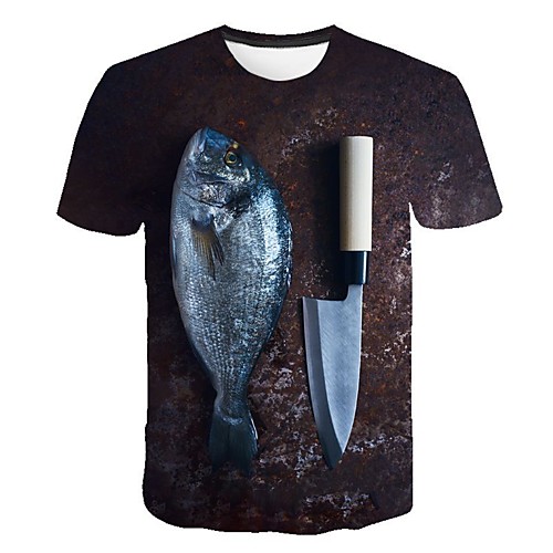 

Men's Daily Going out Basic / Street chic T-shirt - Geometric Print Black