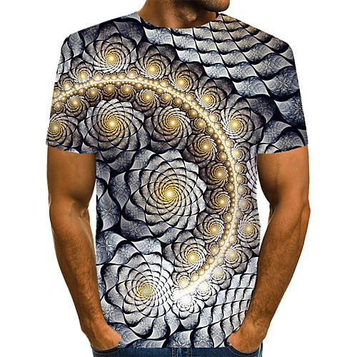 

Men's Daily Weekend T-shirt - Geometric / 3D / Abstract Print White