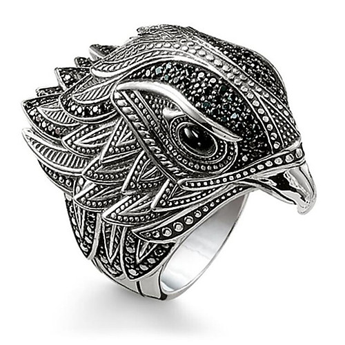 

Men's Ring 1 Piece Silver Titanium Steel Punk Daily Wear Theme Party Jewelry Geometrical Animal
