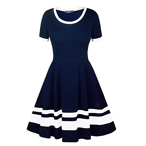 

Women's Wine Black Dress A Line Striped S M / Cotton