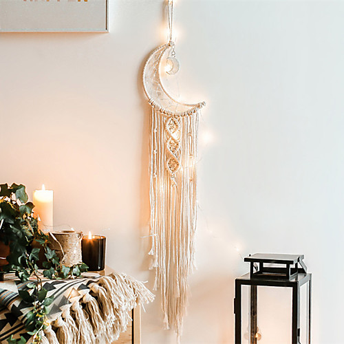

Hand-woven tapestries for weaving moon dreamcatcher Nordic decoration presents creative gifts to students with lamp money