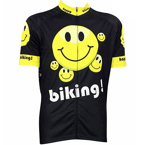 

21Grams Men's Short Sleeve Cycling Jersey Black / Yellow Funny Bike Jersey Top Mountain Bike MTB Road Bike Cycling UV Resistant Breathable Quick Dry Sports Clothing Apparel / Stretchy / Sweat-wicking