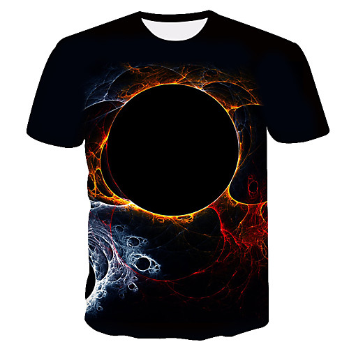

Men's Daily Weekend Basic T-shirt - Color Block / 3D Black