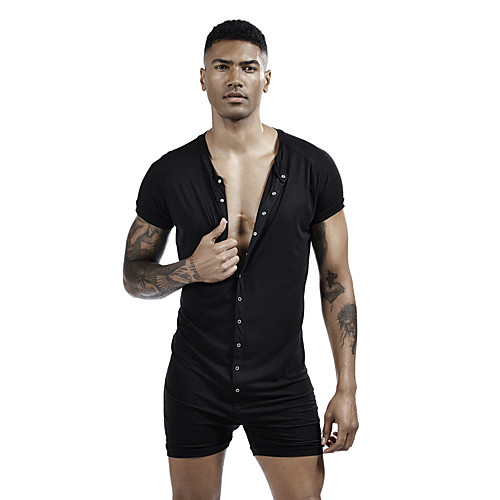 

TAUWELL Men's One-piece Jumpsuit Activewear Set Workout Outfits 1 set Running Basketball Fitness Breathable Quick Dry Soft Sportswear Plus Size Clothing Suit Short Sleeve Activewear Stretchy Regular