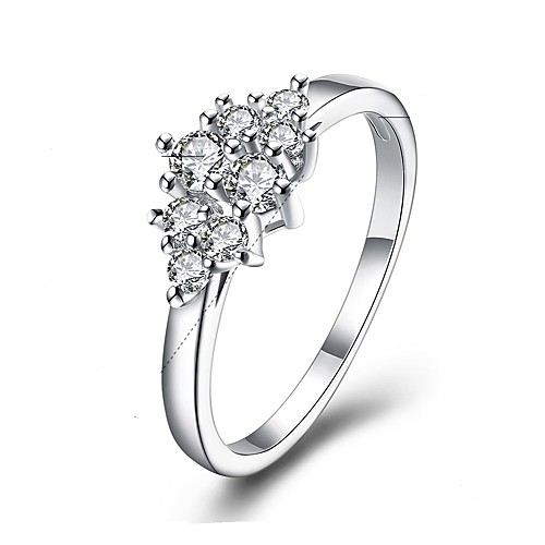 

Women's Ring Promise Ring Cubic Zirconia 1 Piece Silver Silver-Plated Luxury Classic Vintage Wedding Party Jewelry Classic