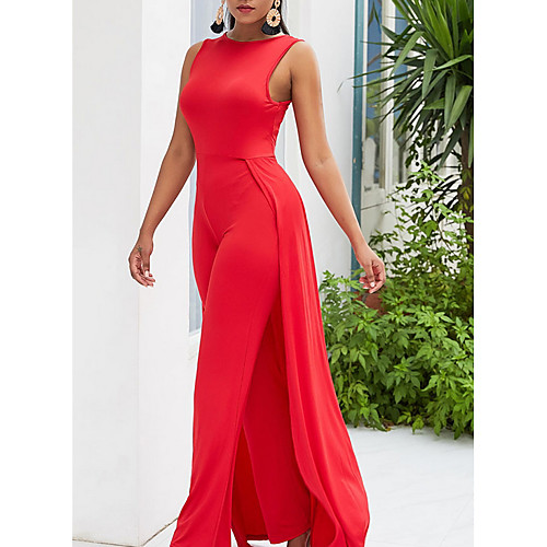 

Women's Basic Red Jumpsuit Onesie, Solid Colored M L XL