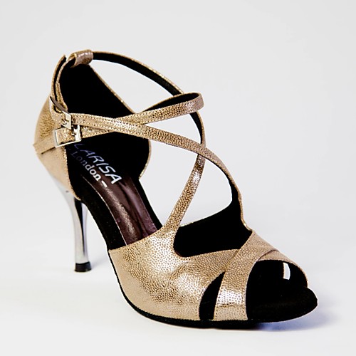 

Women's Latin Shoes PU Heel Slim High Heel Dance Shoes Gold