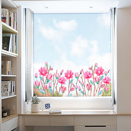 

Fashionable Pink Flowers Window Film & Stickers Decoration Matte / Floral Floral / Flower / Floral PVC(PolyVinyl Chloride) Window Sticker / Matte / Door Sticker