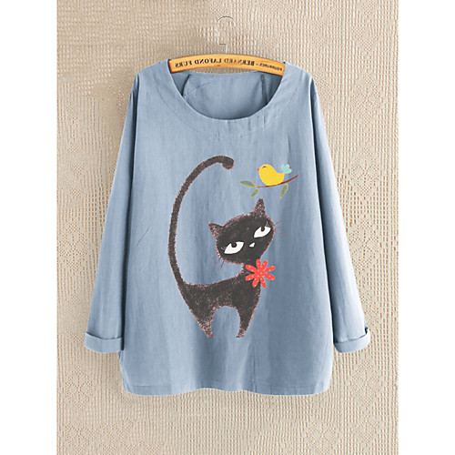 

Women's Daily Blouse - Graphic Blue