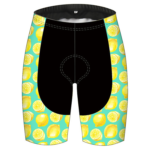 

21Grams Women's Cycling Shorts Bike Pants / Trousers Padded Shorts / Chamois Bottoms Breathable 3D Pad Quick Dry Sports Fruit Lemon Black / Yellow Mountain Bike MTB Road Bike Cycling Clothing Apparel