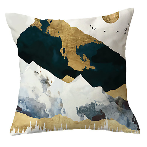 

1 pcs Polyester Pillow Cover Nordic Ins Sofa Living Room Simple Landscape Pillow Cushion Office Pillow Head Back Sofa Pillow Cover