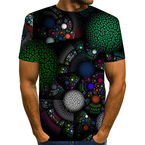 

Men's Daily Weekend T-shirt - Geometric / 3D / Abstract Print Black