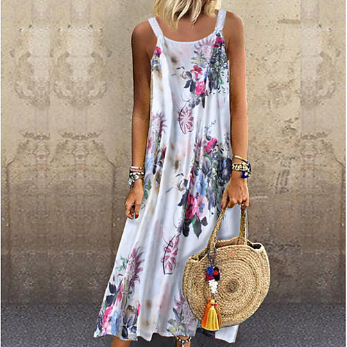 

Women's Maxi Blushing Pink Green Dress Elegant Shift Geometric Strap M L Slim