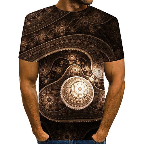 

Men's Daily Weekend T-shirt - Geometric / 3D / Abstract Print Black