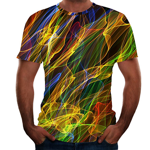 

Men's Plus Size 3D Graphic T-shirt Basic Daily Weekend Round Neck Purple / Yellow / Army Green / Red / Orange / Green / Lavender / Light Green / Short Sleeve