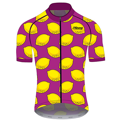 

21Grams Women's Short Sleeve Cycling Jersey Red / Yellow Fruit Lemon Bike Jersey Top Mountain Bike MTB Road Bike Cycling UV Resistant Breathable Quick Dry Sports Clothing Apparel / Stretchy