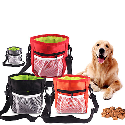 

Pets Treat Pouch Bag Portable Mini Durable Pet Oxford Cloth Solid Colored Fashion Black Red Gray