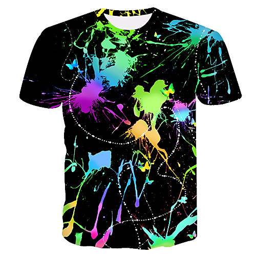 

Men's Daily Weekend Basic T-shirt - Color Block / 3D Black