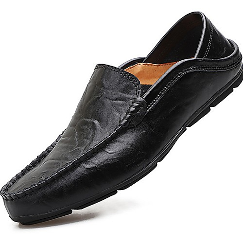 

Men's Moccasin Leather Fall & Winter Loafers & Slip-Ons Black / Light Brown / Dark Blue