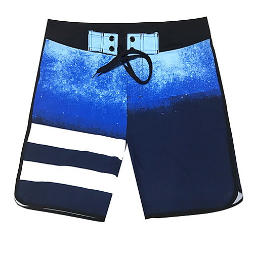 

Men's Plus Size Basic Blue Red Gray Swim Trunk Bottoms Swimwear Swimsuit - Geometric Print M L XL Blue