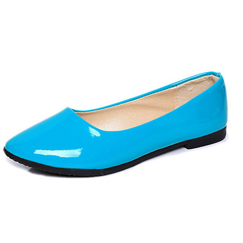 

Women's Flats Flat Heel Round Toe PU Winter Black / Red / Pink