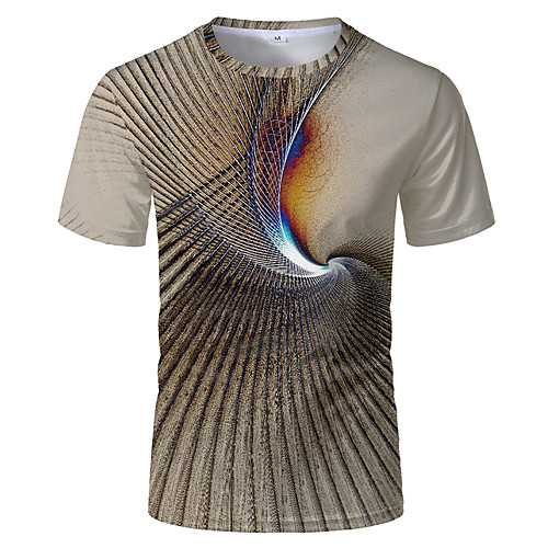 

Men's Holiday Club Street chic / Punk & Gothic T-shirt - Geometric / Color Block / 3D Print Beige