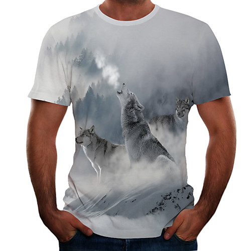 

Men's Daily Weekend Basic T-shirt - Color Block / 3D White