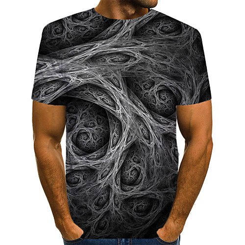 

Men's Daily Weekend T-shirt - Geometric / 3D / Abstract Print Black