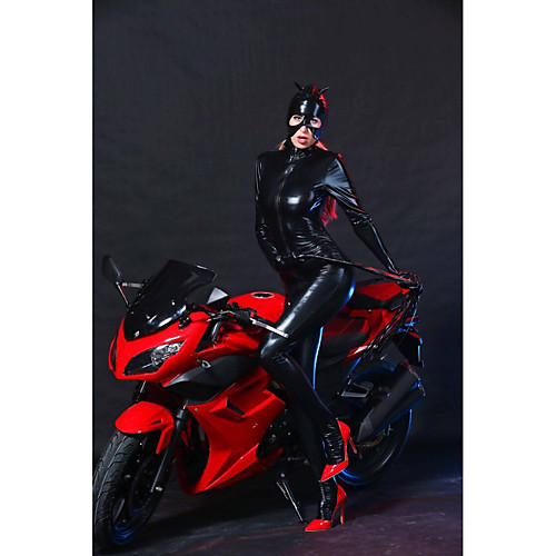 

Zentai Suits Skin Suit Catwoman Adults' Latex Cosplay Costumes Leotards Sexy Women's Red Black Solid Colored Halloween Carnival Masquerade / Gloves / Mask / Catsuit / Gloves / Mask