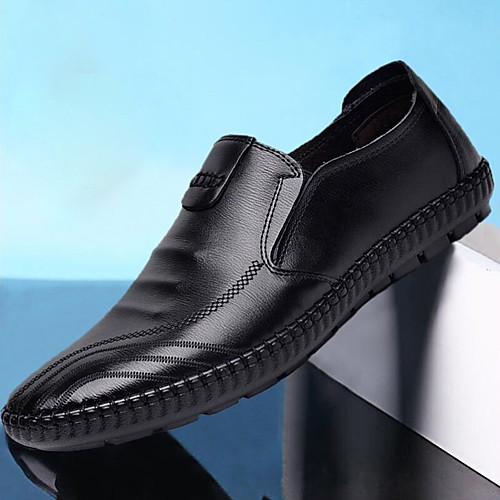 

Men's Leather Spring & Summer / Fall & Winter Classic / British Loafers & Slip-Ons Walking Shoes Breathable Dark Brown / Black