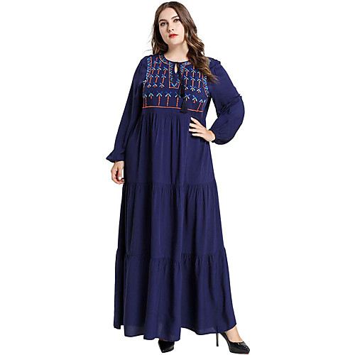 

Adults' Women's Abaya Dress For Party Cotton Polyster Embroidered Halloween Carnival Masquerade Dress