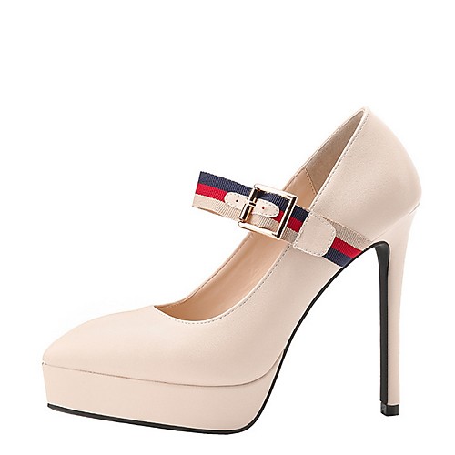

Women's Heels Stiletto Heel Pointed Toe PU Winter Black / Almond / Red