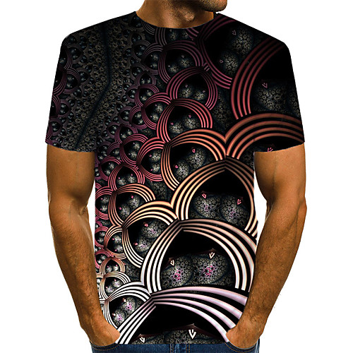 

Men's Daily Weekend T-shirt - Geometric / 3D / Abstract Print Black
